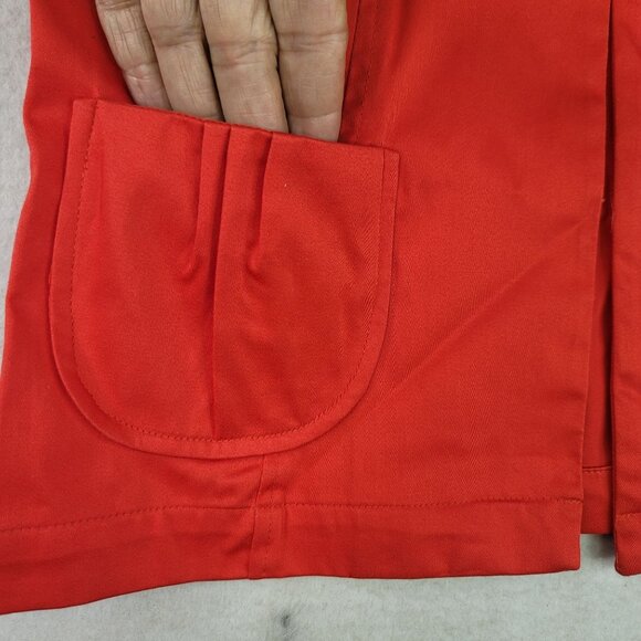 Vintage 90s Sharagano Blouse Jacket L Button Pleated Pockets Red Deadstock NEW - Picture 3 of 10